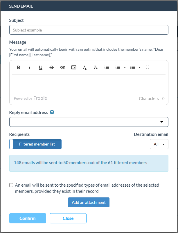 Sending bulk emails – Sentinel